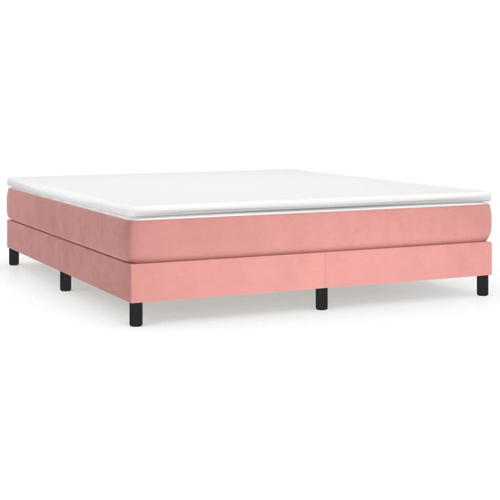 Boxspring sengeramme 180x200 cm fløjl pink