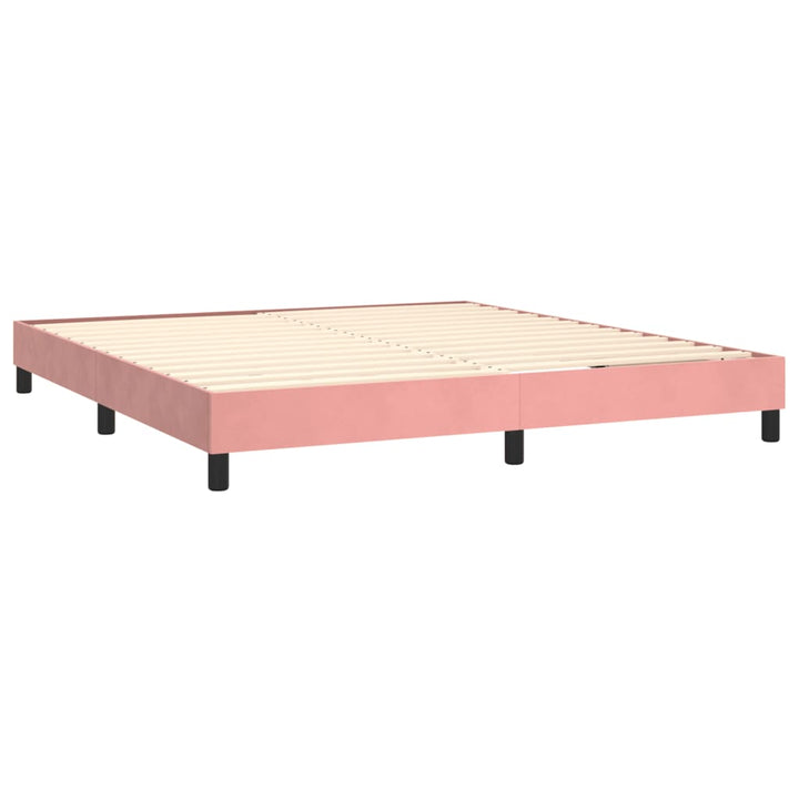Boxspring sengeramme 180x200 cm fløjl pink
