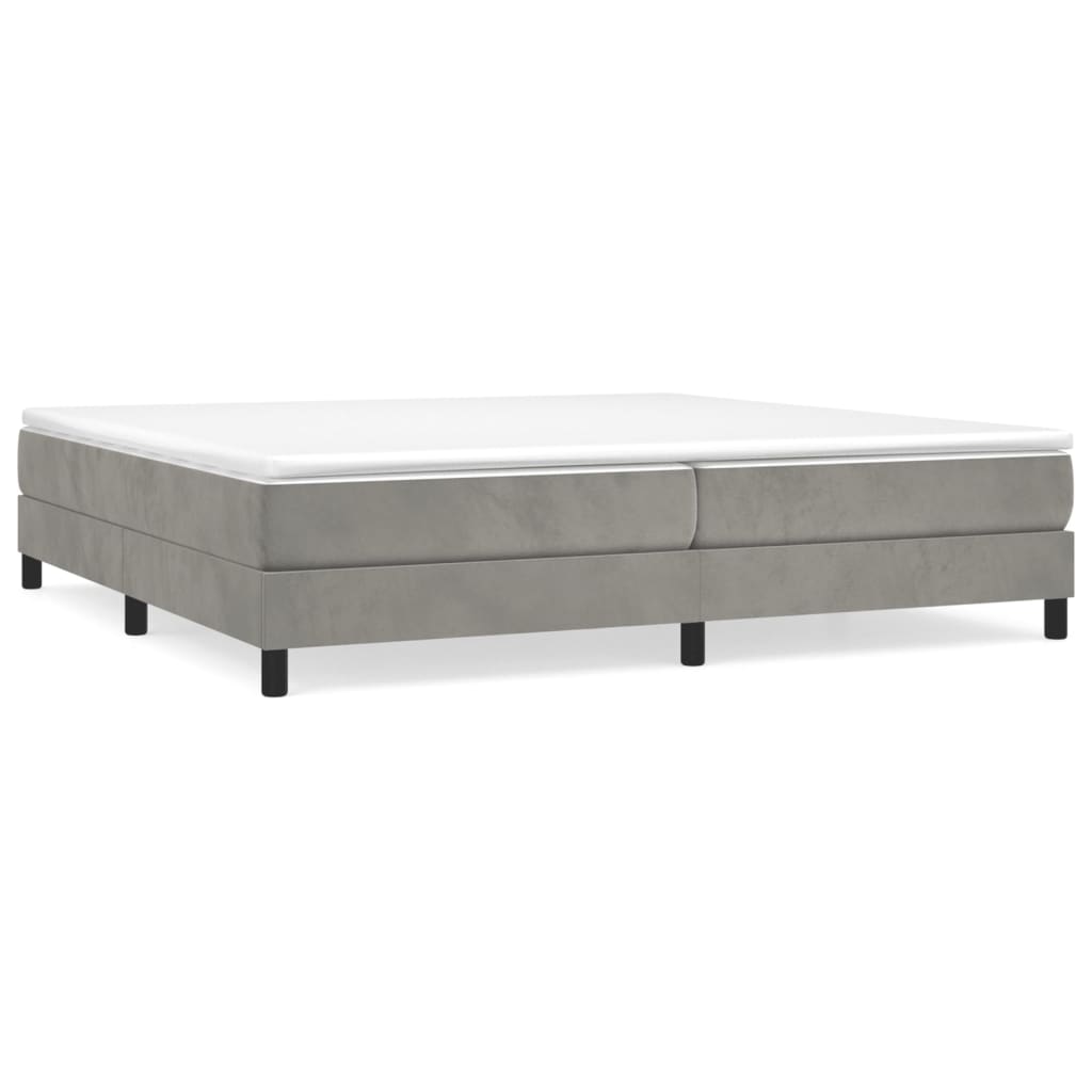 Boxspring sengeramme Lysegrå 200x200 cm Fløjl