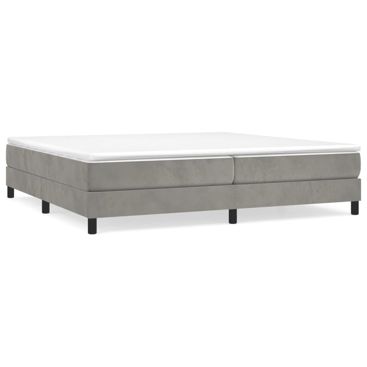 Boxspring sengeramme Lysegrå 200x200 cm Fløjl