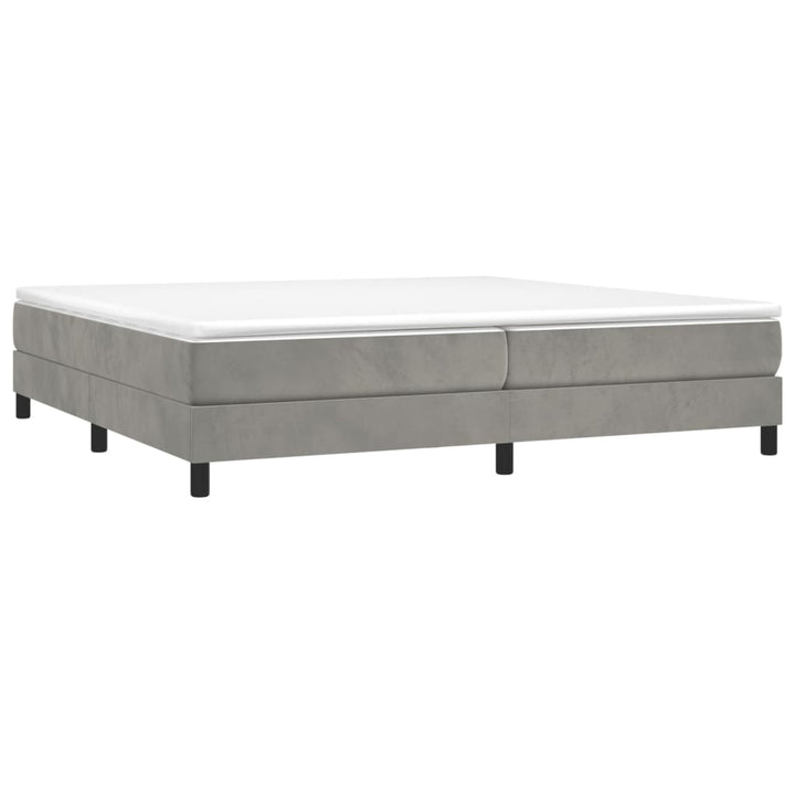 Boxspring sengeramme Lysegrå 200x200 cm Fløjl
