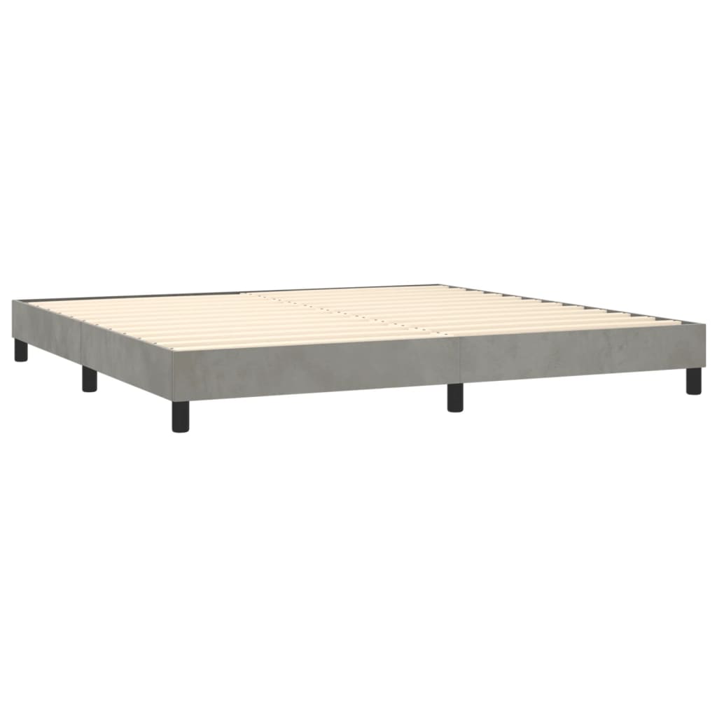 Boxspring sengeramme Lysegrå 200x200 cm Fløjl