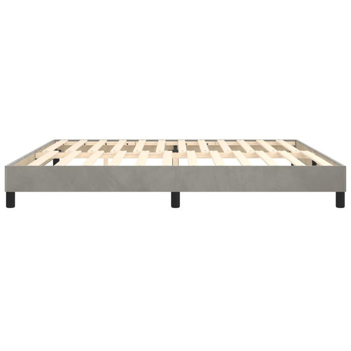 Boxspring sengeramme Lysegrå 200x200 cm Fløjl