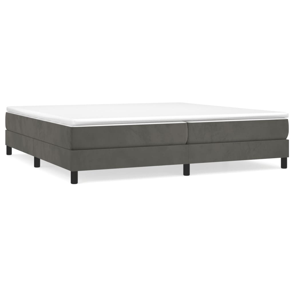 Boxspring sengeramme Mørkegrå 200x200 cm Fløjl