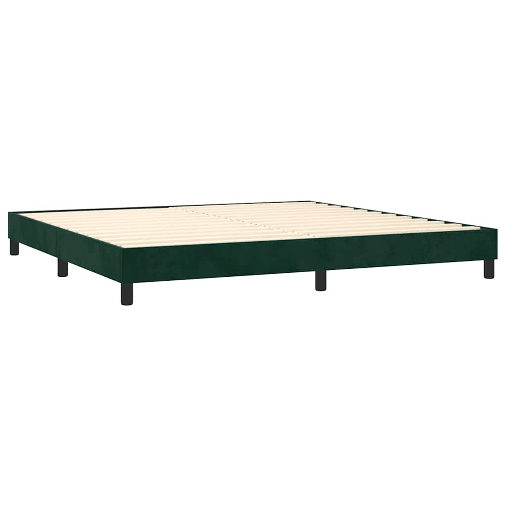 Boxspring sengeramme Mørkegrøn 200x200 cm Fløjl