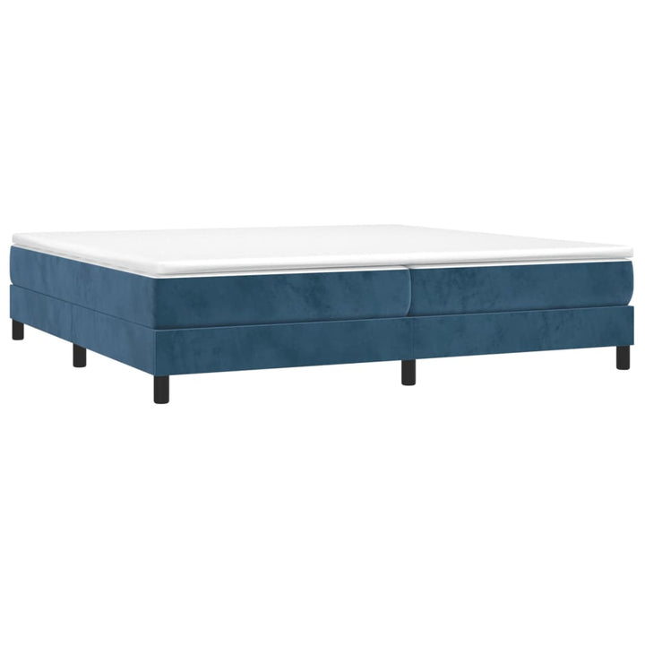 Boxspring sengeramme Mørkeblå 200x200 cm Fløjl