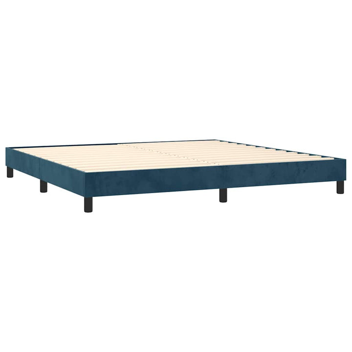 Boxspring sengeramme Mørkeblå 200x200 cm Fløjl