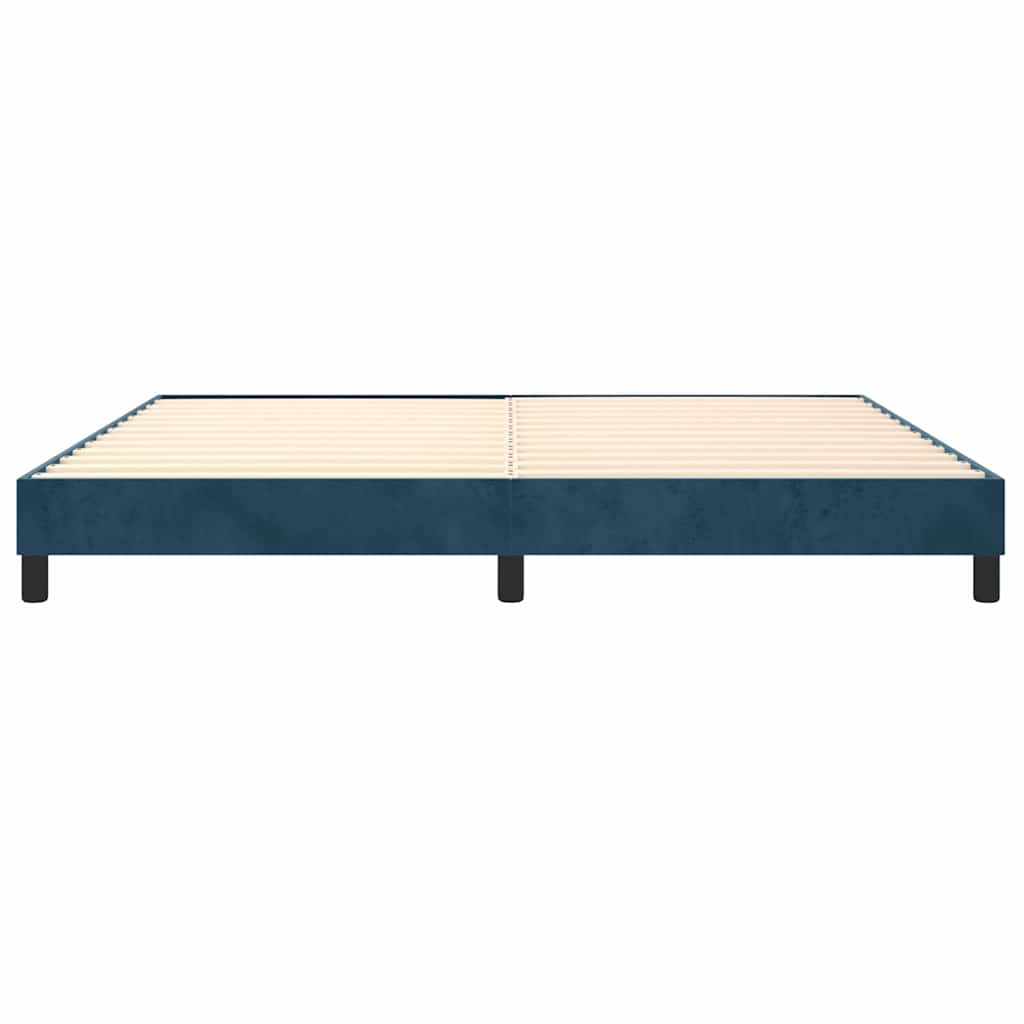 Boxspring sengeramme Mørkeblå 200x200 cm Fløjl