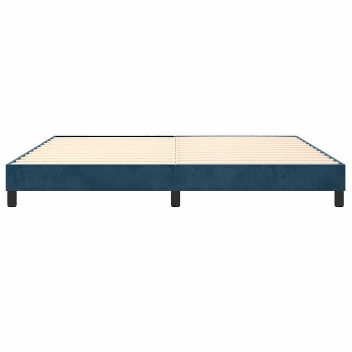 Boxspring sengeramme Mørkeblå 200x200 cm Fløjl