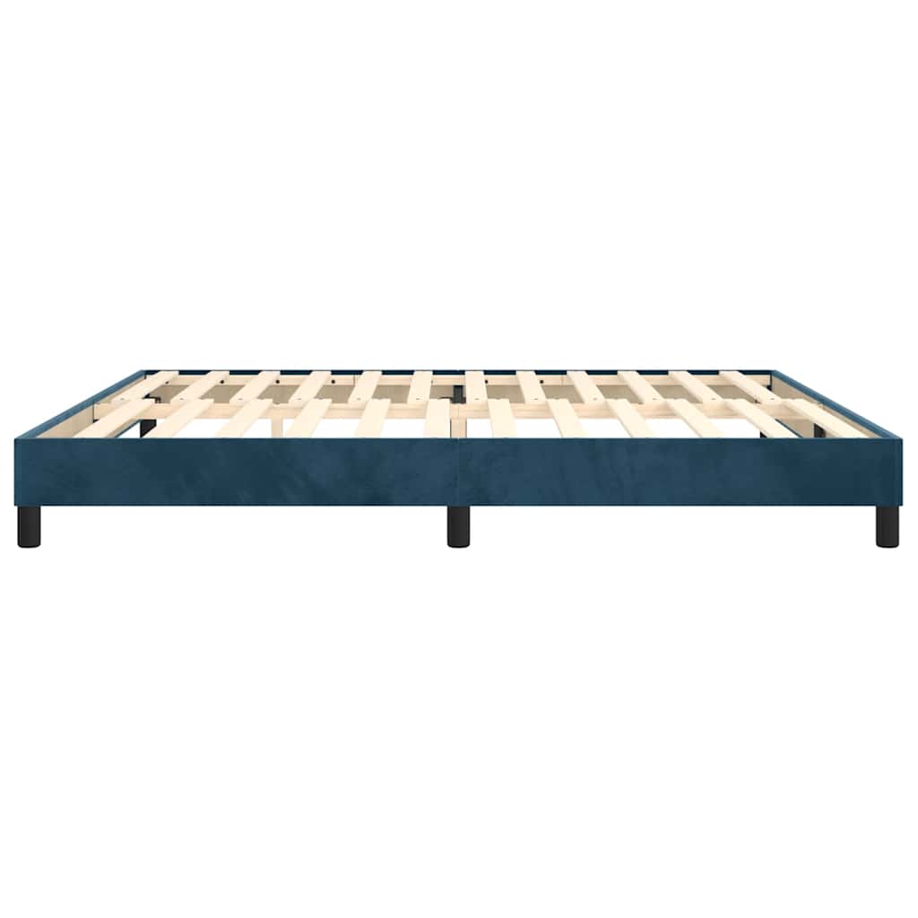 Boxspring sengeramme Mørkeblå 200x200 cm Fløjl