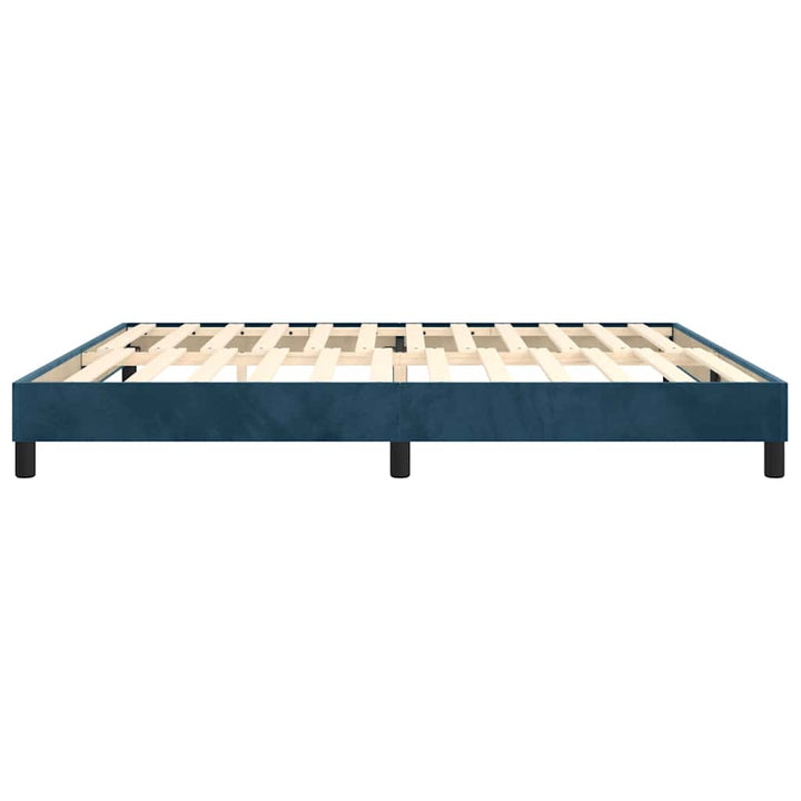 Boxspring sengeramme Mørkeblå 200x200 cm Fløjl
