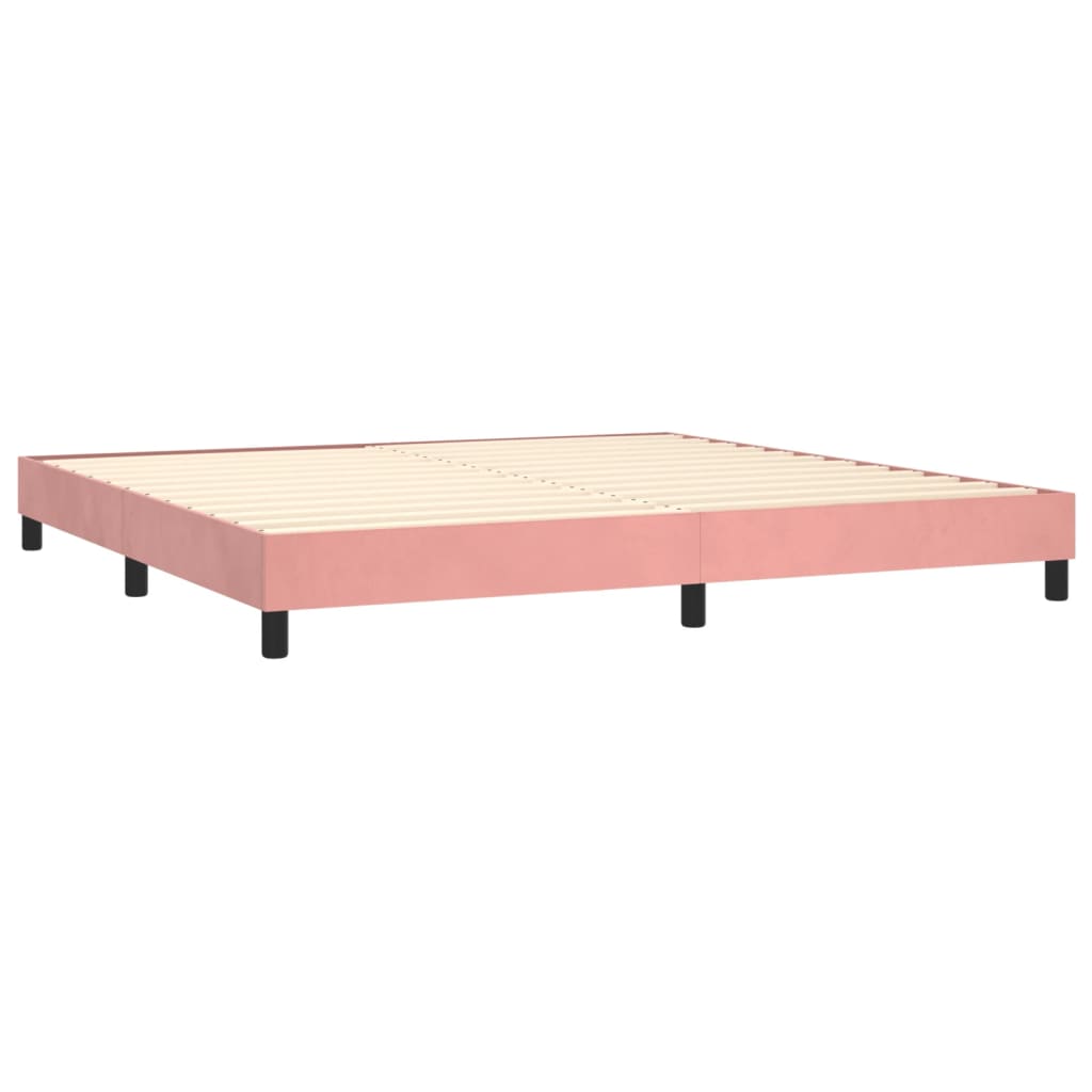 Boxspring sengeramme 200x200 cm fløjl pink