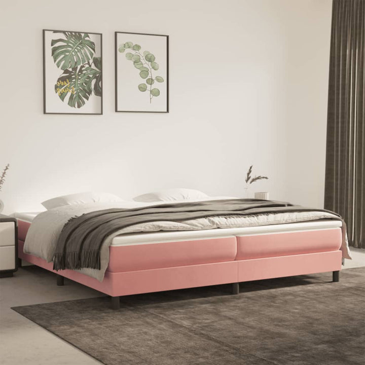 Boxspring sengeramme 200x200 cm fløjl pink
