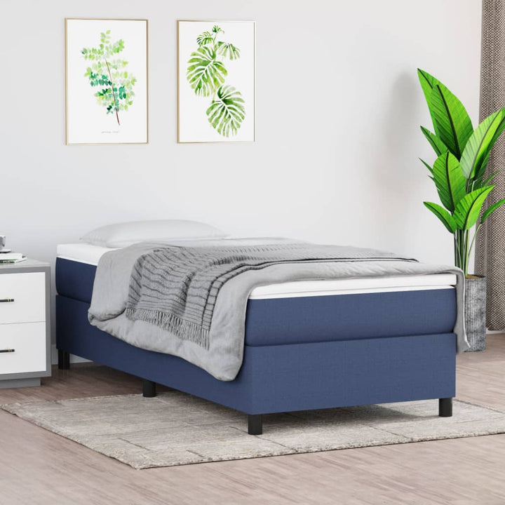 Boxspring sengeramme 80x200 cm stof blå