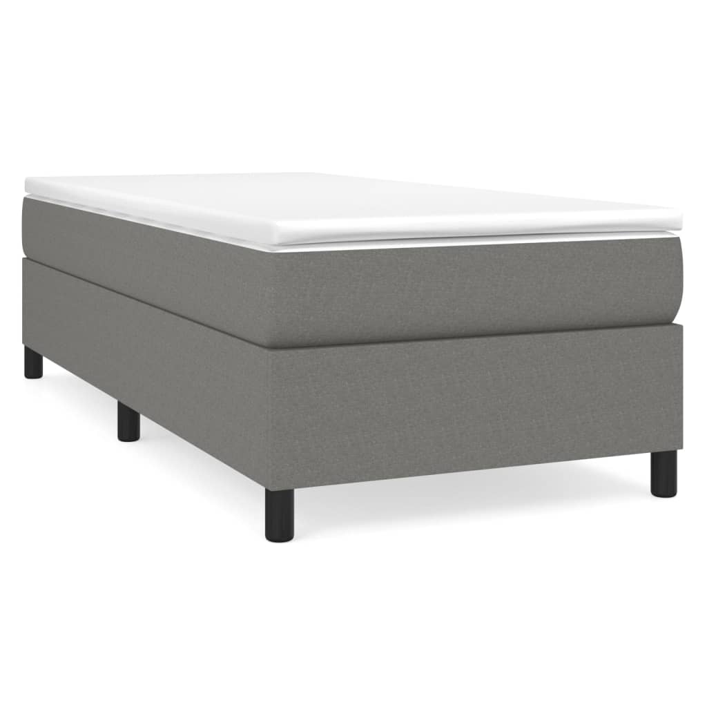 Boxspring sengeramme Mørkegrå 90x190 cm Stof