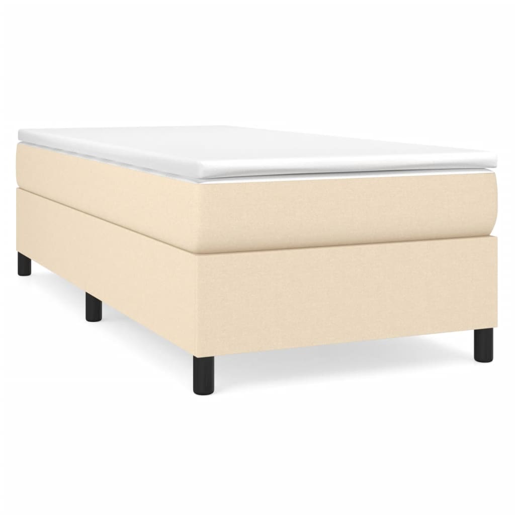 Boxspring sengeramme 90x190 cm stof cremefarvet