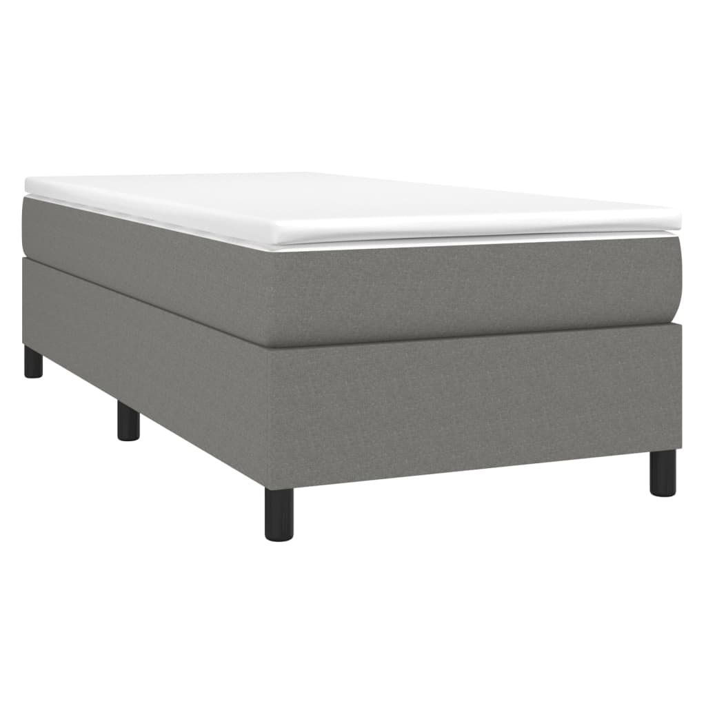 Boxspring sengeramme Mørkegrå 90x200 cm Stof