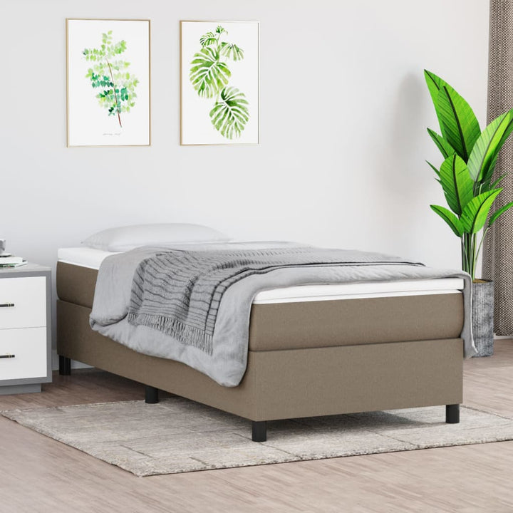 Boxspring sengeramme 90x200 cm stof gråbrun