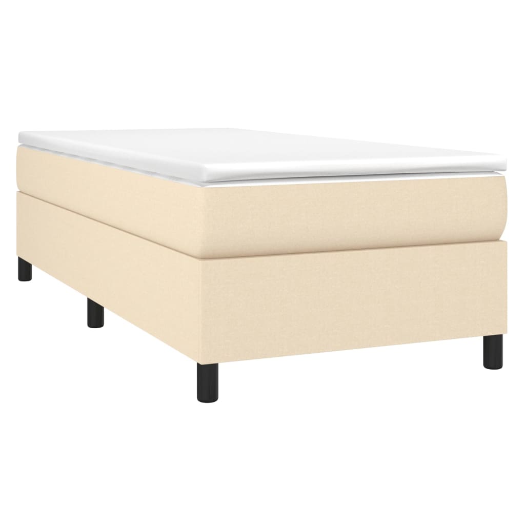 Boxspring sengeramme 90x200 cm stof cremefarvet