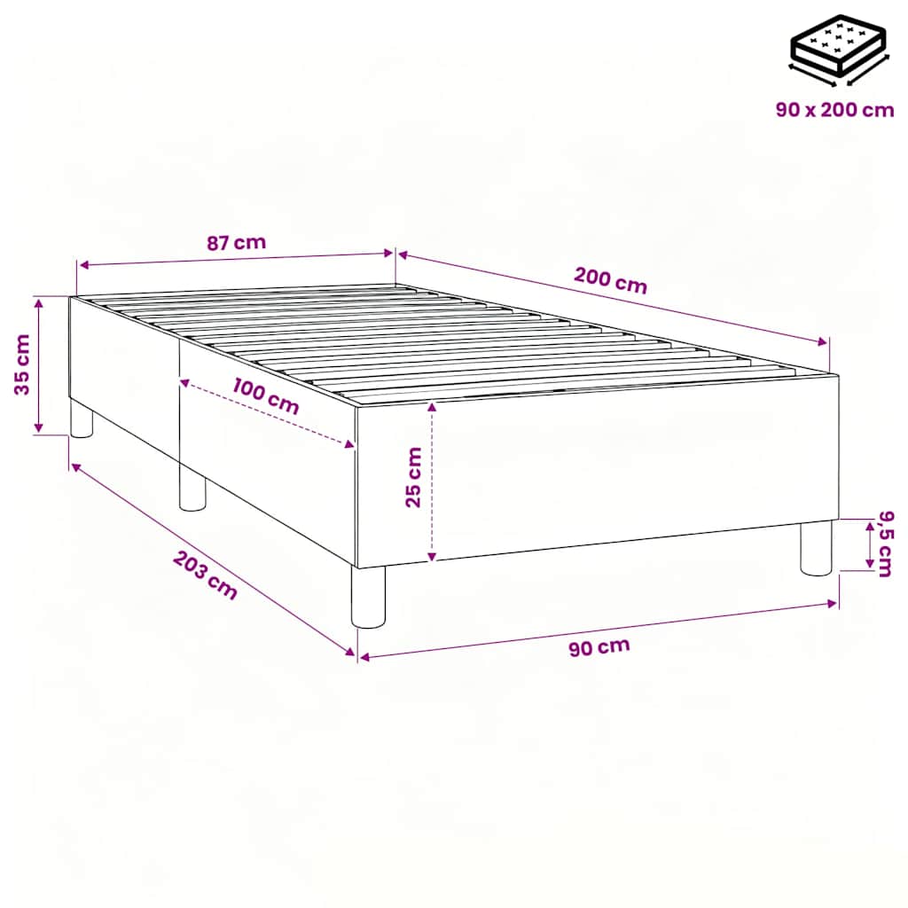 Boxspring sengeramme 90x200 cm stof grøn