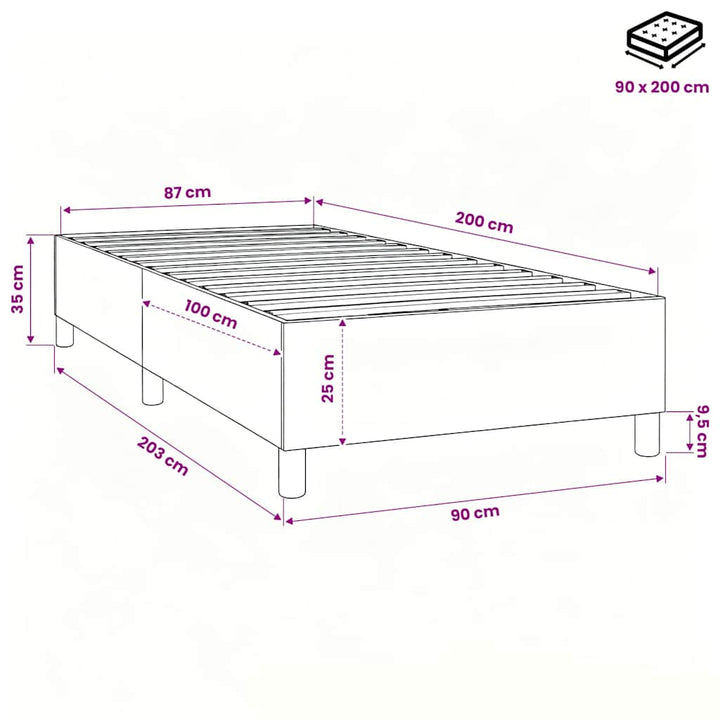 Boxspring sengeramme 90x200 cm stof grøn