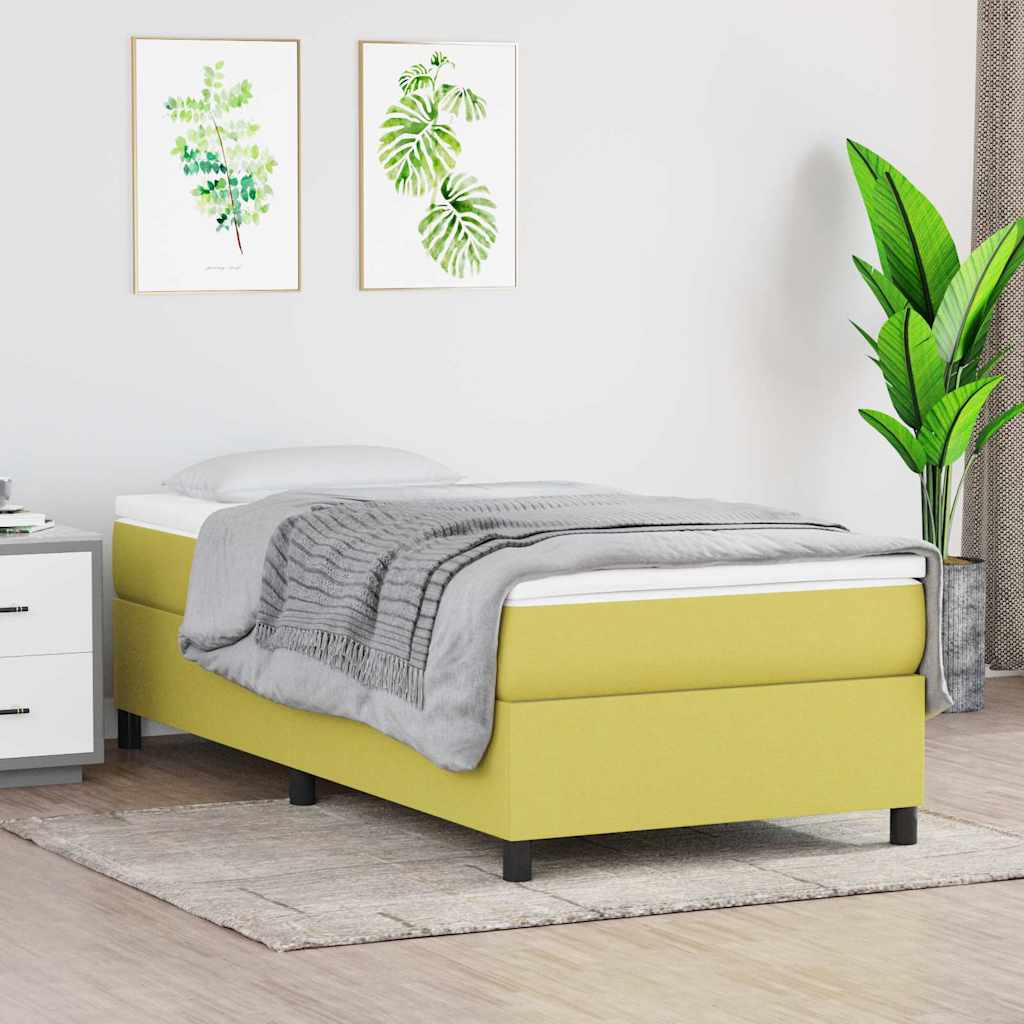 Boxspring sengeramme 90x200 cm stof grøn