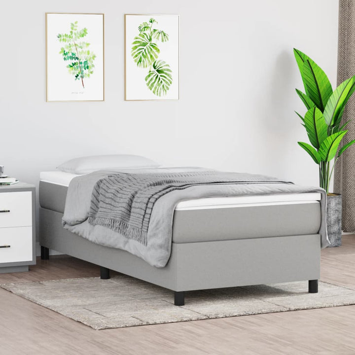 Boxspring sengeramme Lysegrå 100x200 cm Stof