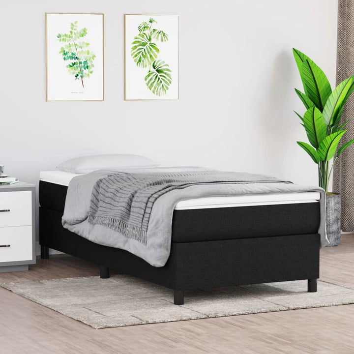 Boxspring sengeramme Sort 100x200 cm Stof