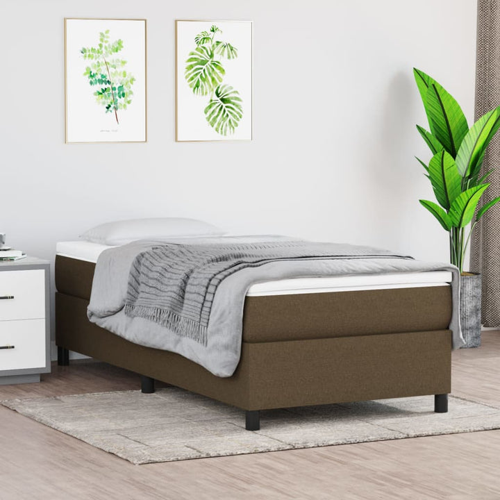 Boxspring sengeramme Mørkebrun 100x200 cm Stof