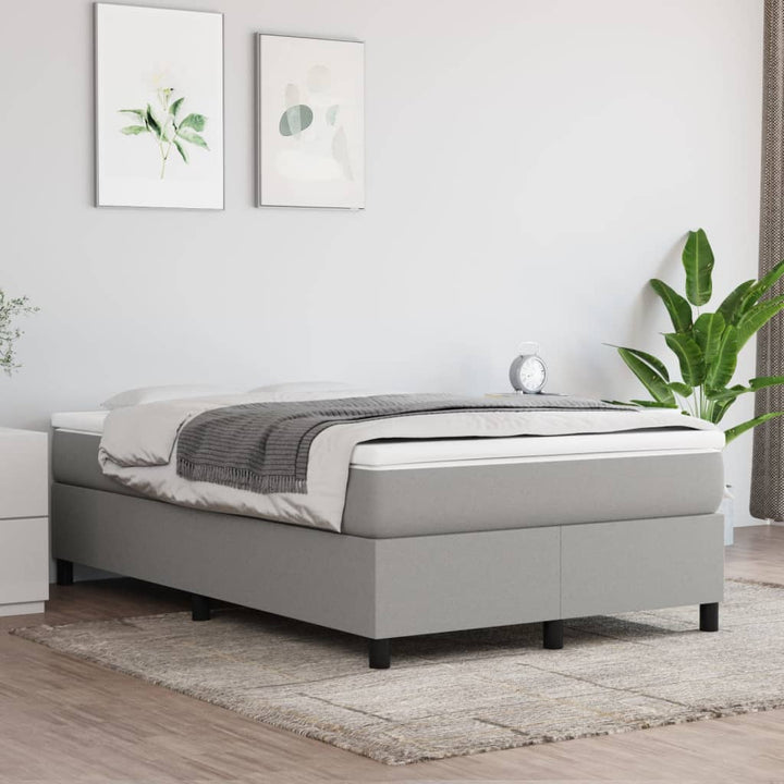 Boxspring sengeramme Lysegrå 120x200 cm Stof