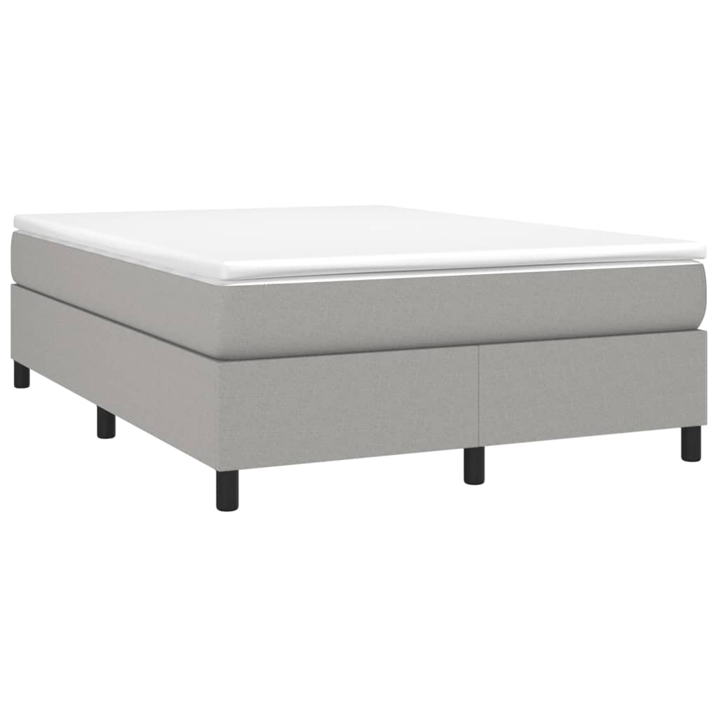 Boxspring sengeramme 140x190 cm stof lysegrå