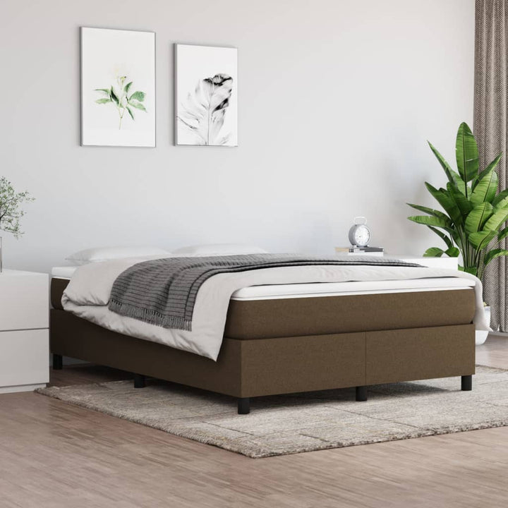 Boxspring sengeramme 140x190 cm stof mørkebrun