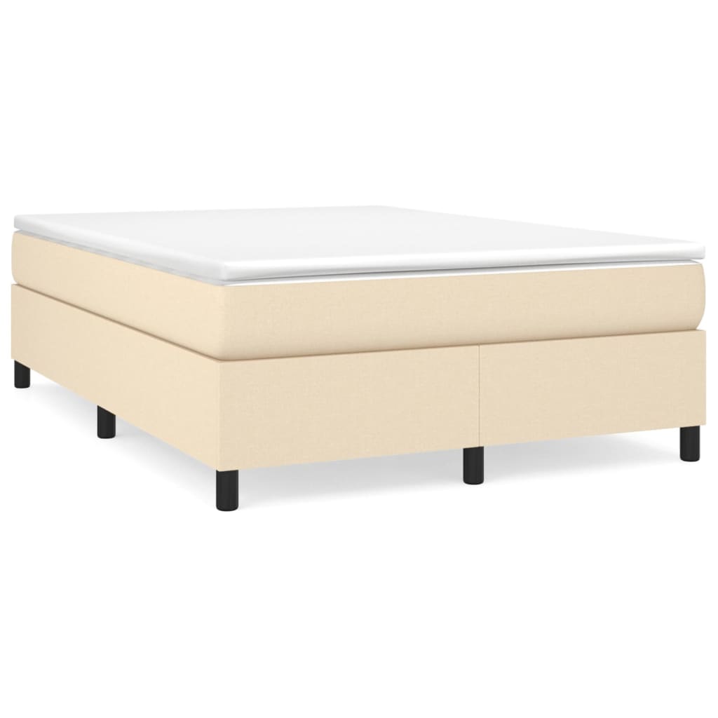 Boxspring sengeramme 140x190 cm stof cremefarvet