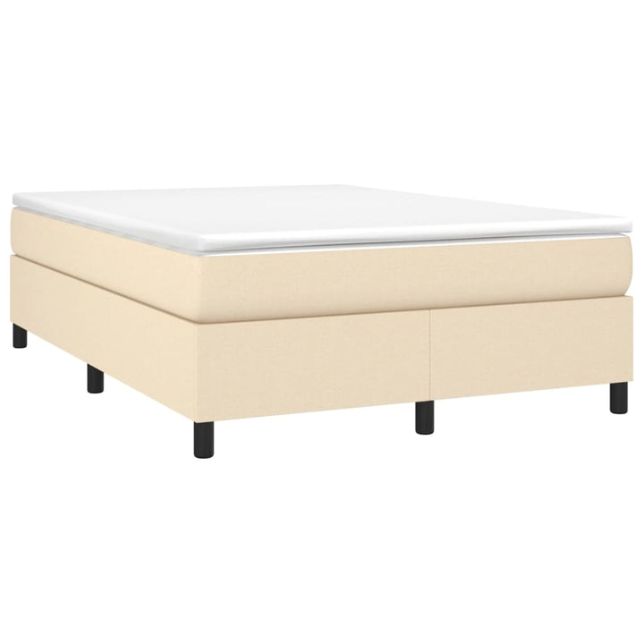 Boxspring sengeramme 140x190 cm stof cremefarvet