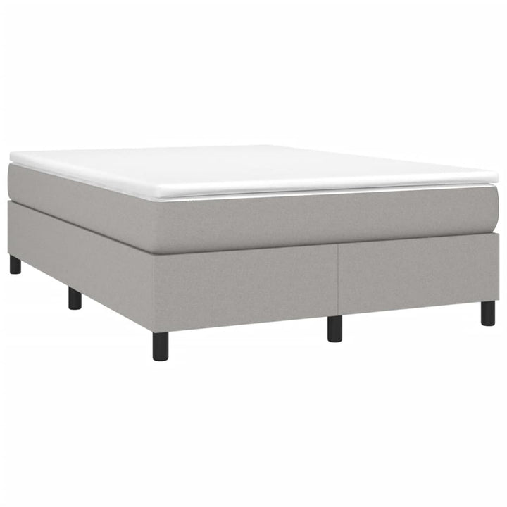 Boxspring sengeramme 140x200 cm stof lysegrå