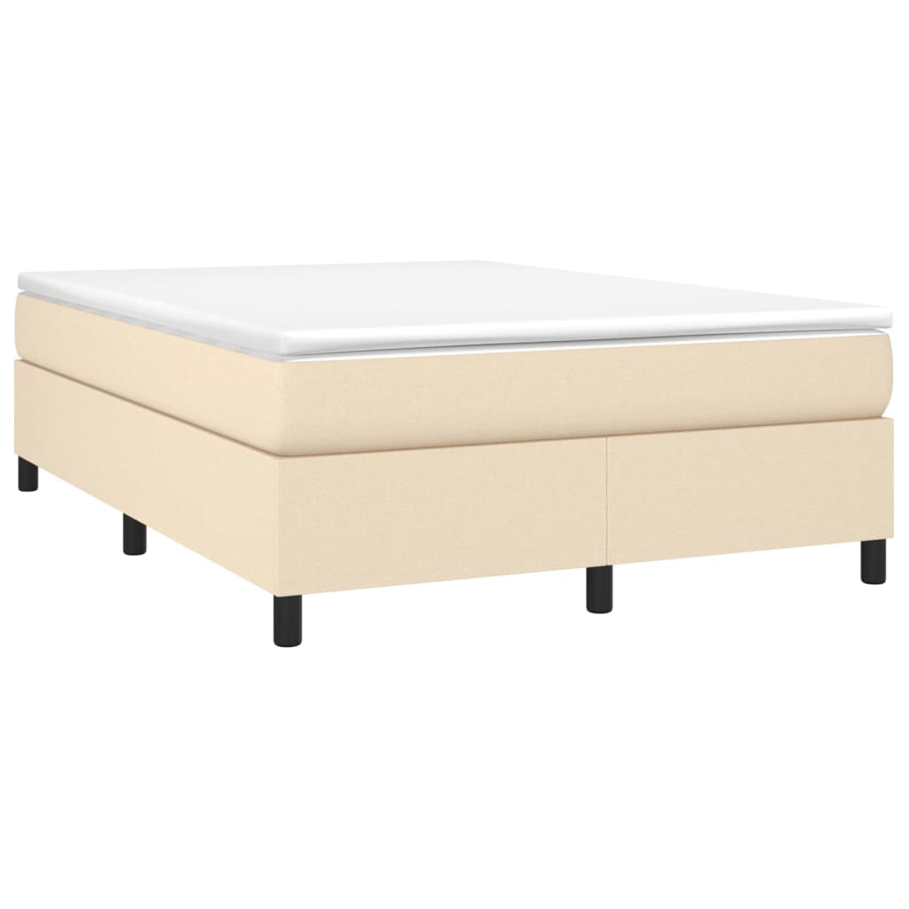 Boxspring sengeramme 140x200 cm stof cremefarvet