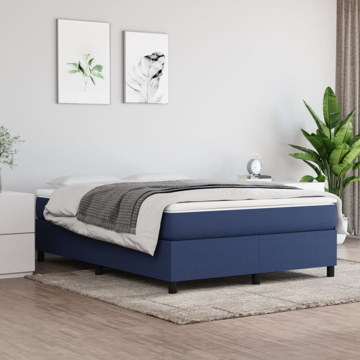 Boxspring sengeramme 140x200 cm stof blå