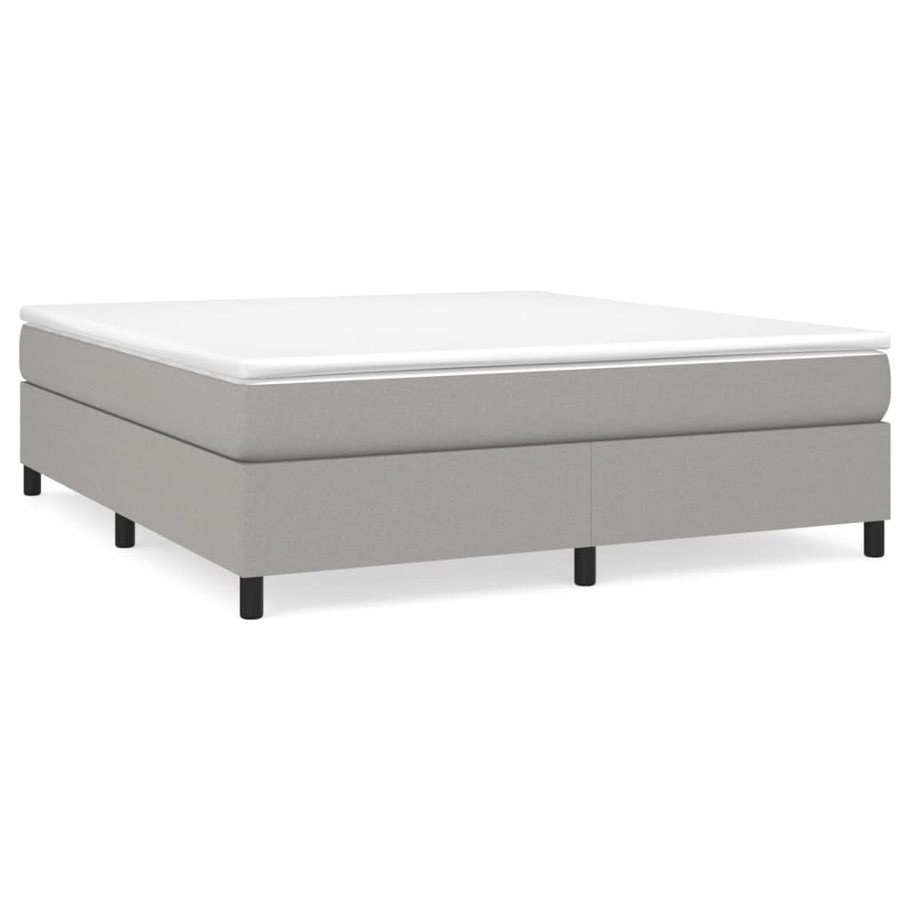 Boxspring sengeramme 160x200 cm stof lysegrå