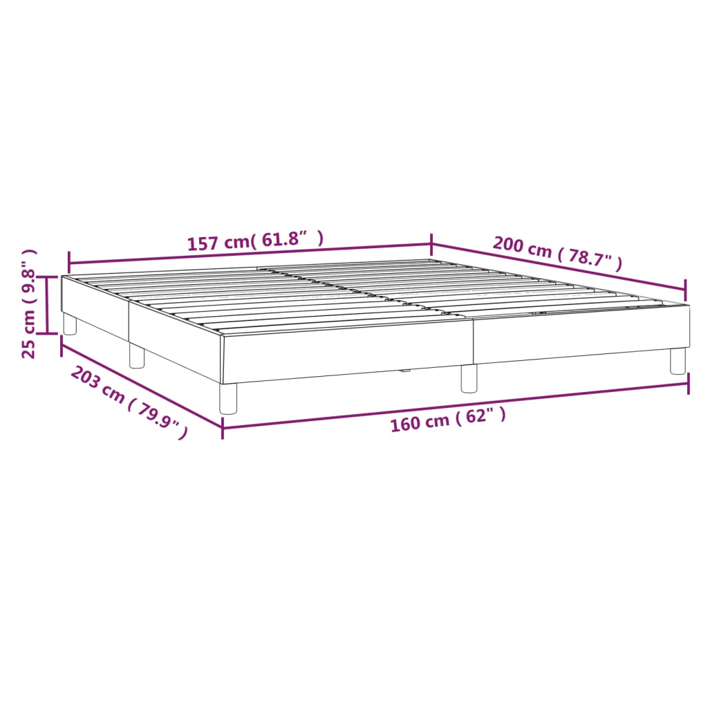 Boxspring sengeramme 160x200 cm stof lysegrå