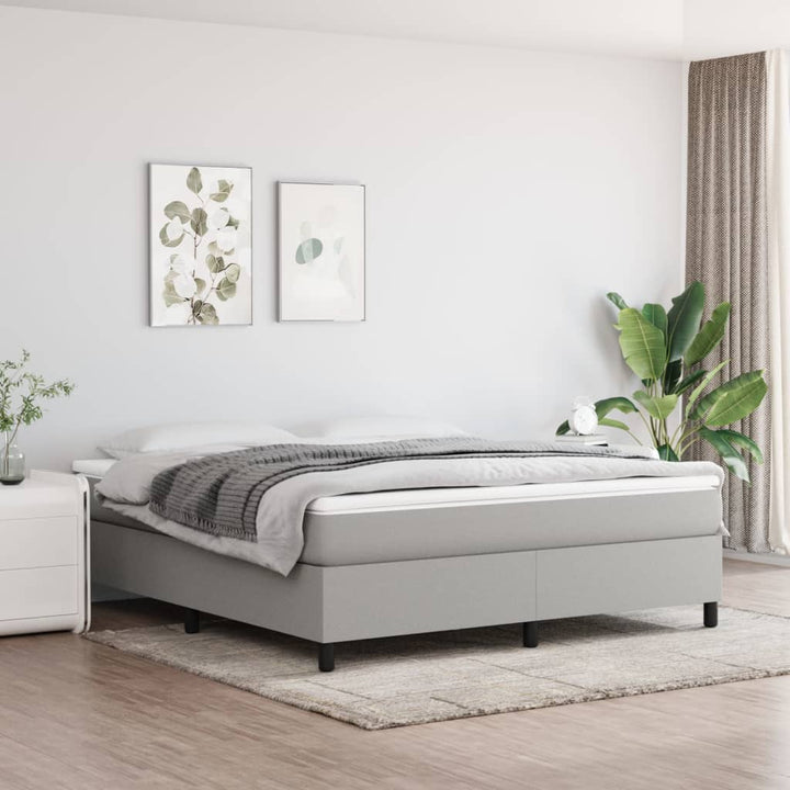 Boxspring sengeramme 160x200 cm stof lysegrå