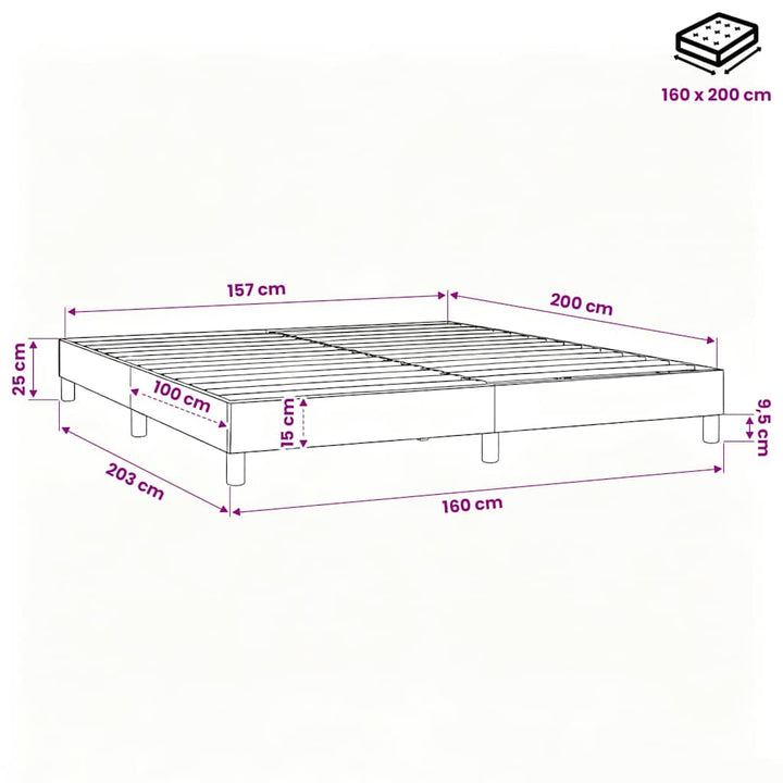 Boxspring sengeramme 160x200 cm stof mørkegrå