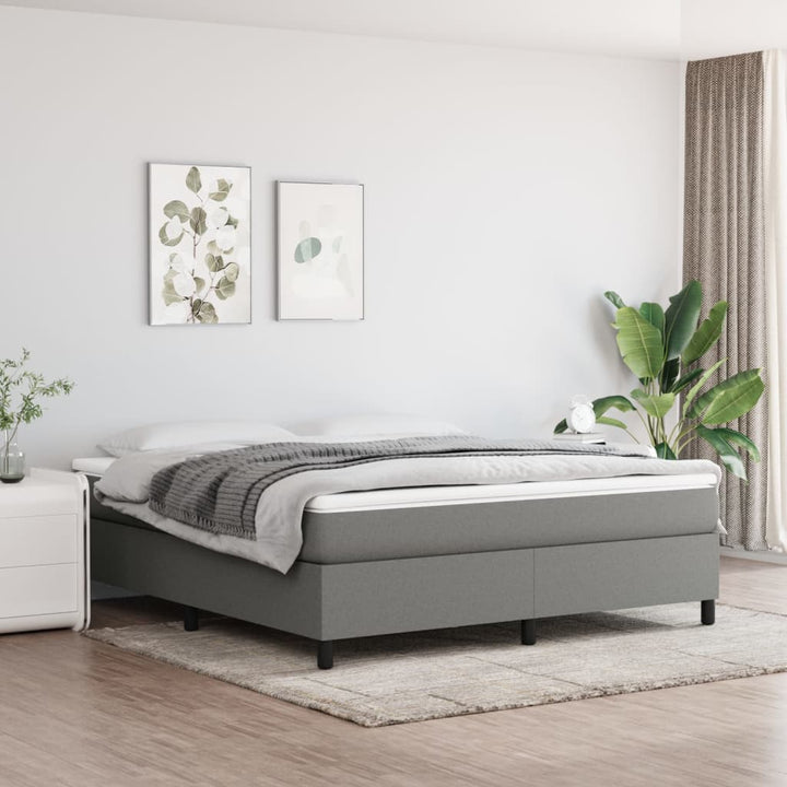 Boxspring sengeramme 160x200 cm stof mørkegrå