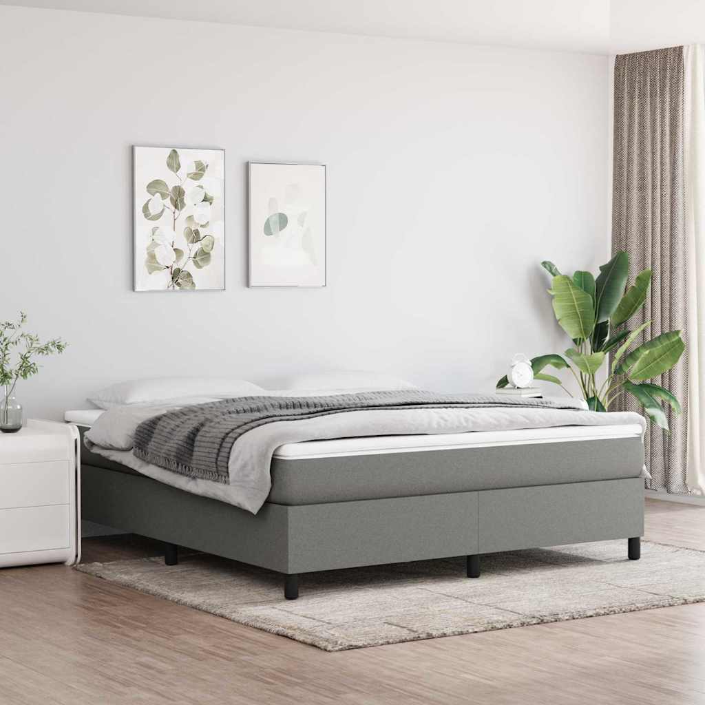 Boxspring sengeramme 160x200 cm stof mørkegrå