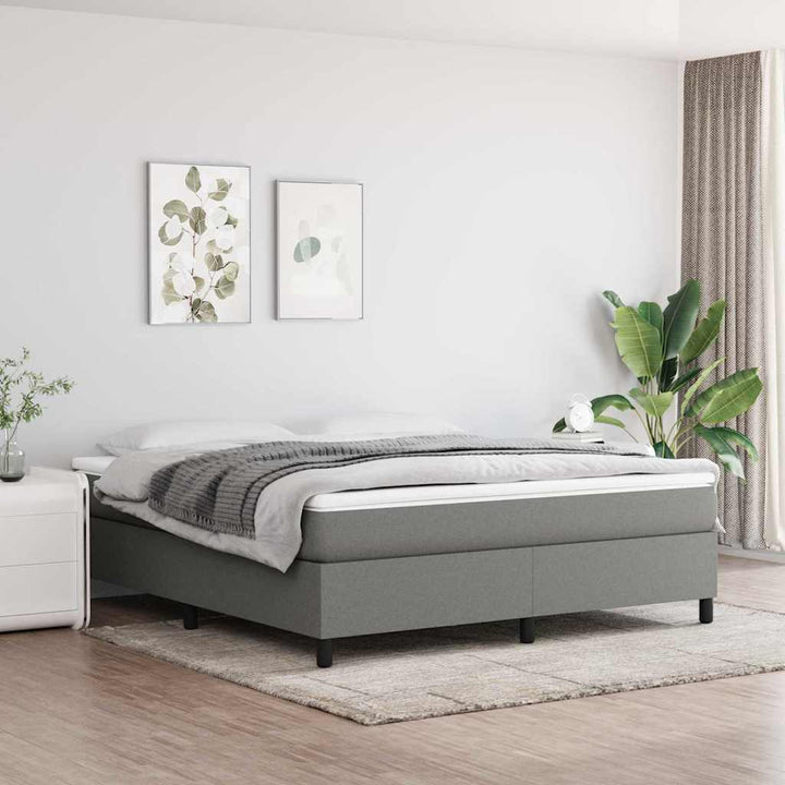 Boxspring sengeramme 160x200 cm stof mørkegrå