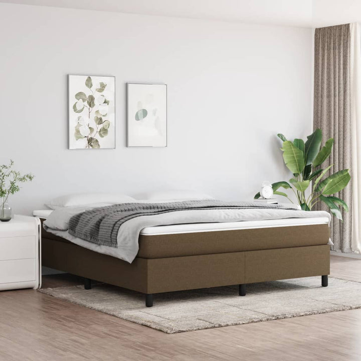 Boxspring sengeramme 160x200 cm stof mørkebrun