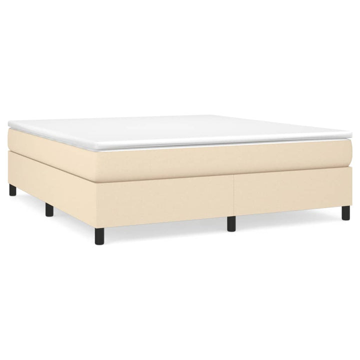 Boxspring sengeramme 160x200 cm stof cremefarvet