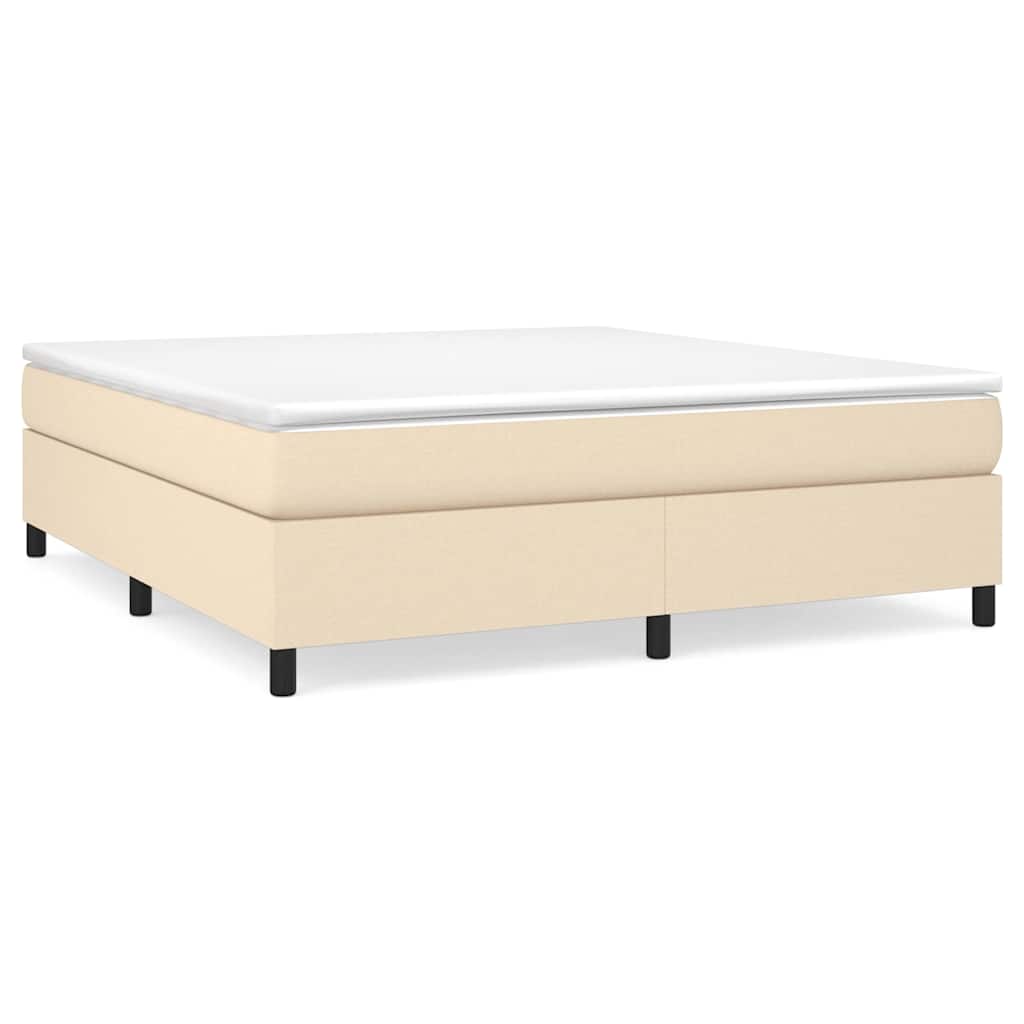 Boxspring sengeramme 160x200 cm stof cremefarvet