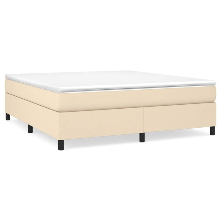 Boxspring sengeramme 160x200 cm stof cremefarvet