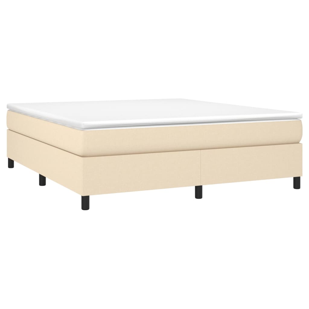 Boxspring sengeramme 160x200 cm stof cremefarvet