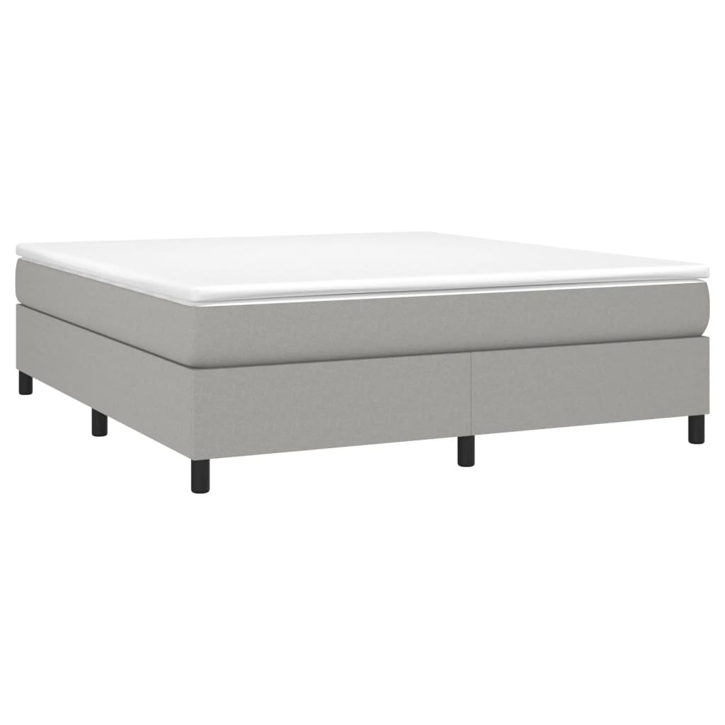 Boxspring sengeramme 180x200 cm stof lysegrå